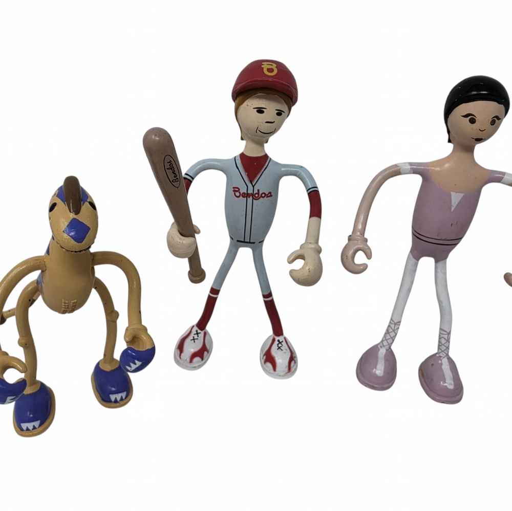Kid Galaxy Bendable Bendos Baseball Player Slam Ballerina Grace Caja Lot of 3